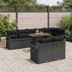 Garten-Sofa-Set mit Kissen mit Kissen 9 pcs Schwarz und Braun
