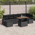 Garten Essgruppe mit Kissen 8 pcs Schwarz und Braun