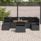 Garten Essgruppe mit Kissen 8 pcs Schwarz und Braun