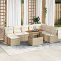 Garten-Sofa-Set mit Kissen 9 pcs Beige und Creme