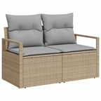 Garten-Sofa-Set mit Kissen 10 pcs Beige und Grau