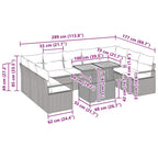 Garten-Sofa-Set mit Kissen 10 pcs Schwarz und Braun