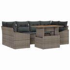 Garten Essgruppe mit Kissen 7 pcs Grau und Braun