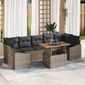 Garten Essgruppe mit Kissen 8 pcs Grau und Braun