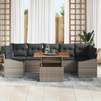 Garten Essgruppe mit Kissen 8 pcs Grau und Braun