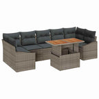 Garten Essgruppe mit Kissen 8 pcs Grau und Braun