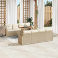 Garten Essgruppe mit Kissen 9 pcs Beige und Creme