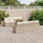 Garten Essgruppe mit Kissen 9 pcs Beige und Creme