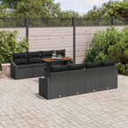Garten Essgruppe mit Kissen 9 pcs Schwarz und Braun