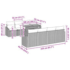 Garten Essgruppe mit Kissen 9 pcs Schwarz und Braun