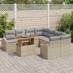 Garten Essgruppe mit Kissen 9 pcs Beige und Grau