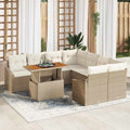 Garten Essgruppe mit Kissen 9 pcs Beige und Creme