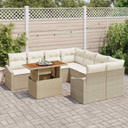 Garten Essgruppe mit Kissen 9 pcs Beige und Creme
