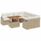 Garten Essgruppe mit Kissen 9 pcs Beige und Creme