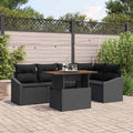 Garten Essgruppe mit Kissen 6 pcs Schwarz und Braun