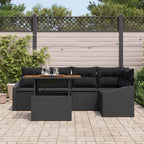 Garten Essgruppe mit Kissen 6 pcs Schwarz und Braun
