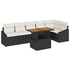 Garten Essgruppe mit Kissen 7 pcs Schwarz und Creme