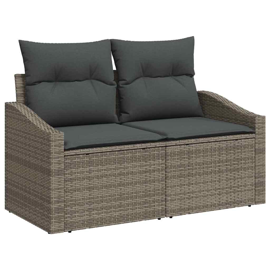 Garten-Sofa-Set mit Kissen mit Kissen 9 pcs Grau und Braun