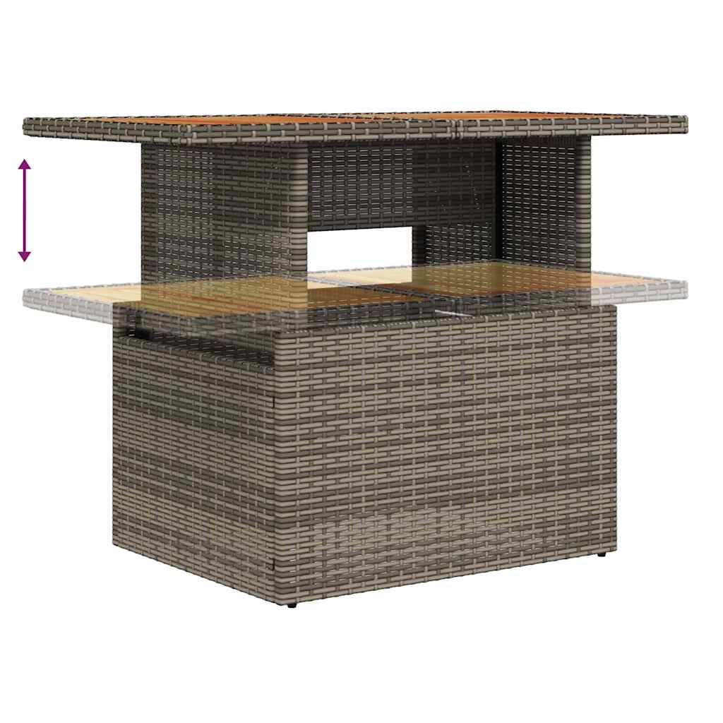 Garten-Sofa-Set mit Kissen mit Kissen 9 pcs Grau und Braun