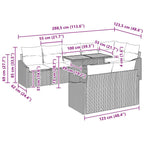 Garten-Sofa-Set mit Kissen mit Kissen 9 pcs Grau und Braun