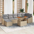 Garten Essgruppe mit Kissen 8 pcs Beige und Grau