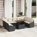 Garten Essgruppe mit Kissen 10 pcs Schwarz und Creme