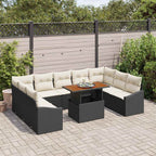 Garten Essgruppe mit Kissen 10 pcs Schwarz und Creme