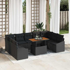 Garten Essgruppe mit Kissen 10 pcs Schwarz und Braun
