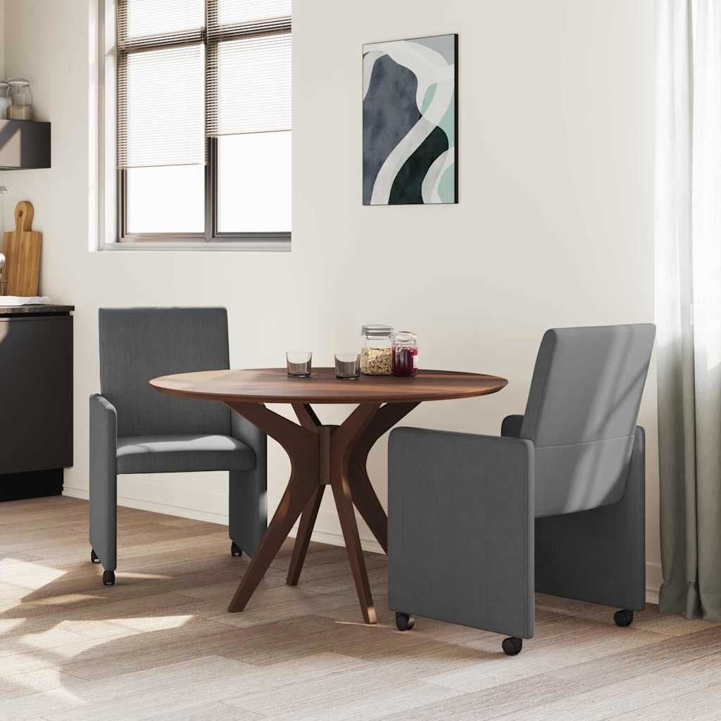 Esszimmerstühle mit Rollen 2 pcs Dunkelgrau 57 x 66 x 94 cm