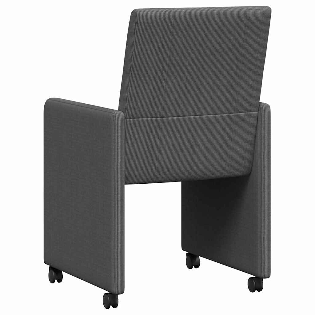 Esszimmerstühle mit Rollen 2 pcs Dunkelgrau 57 x 66 x 94 cm