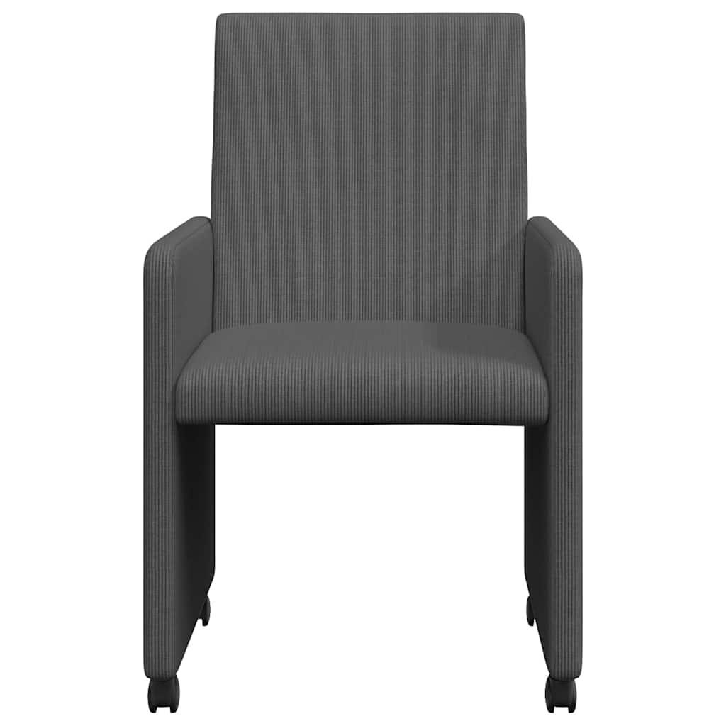 Esszimmerstühle mit Rollen 2 pcs Dunkelgrau 57 x 66 x 94 cm