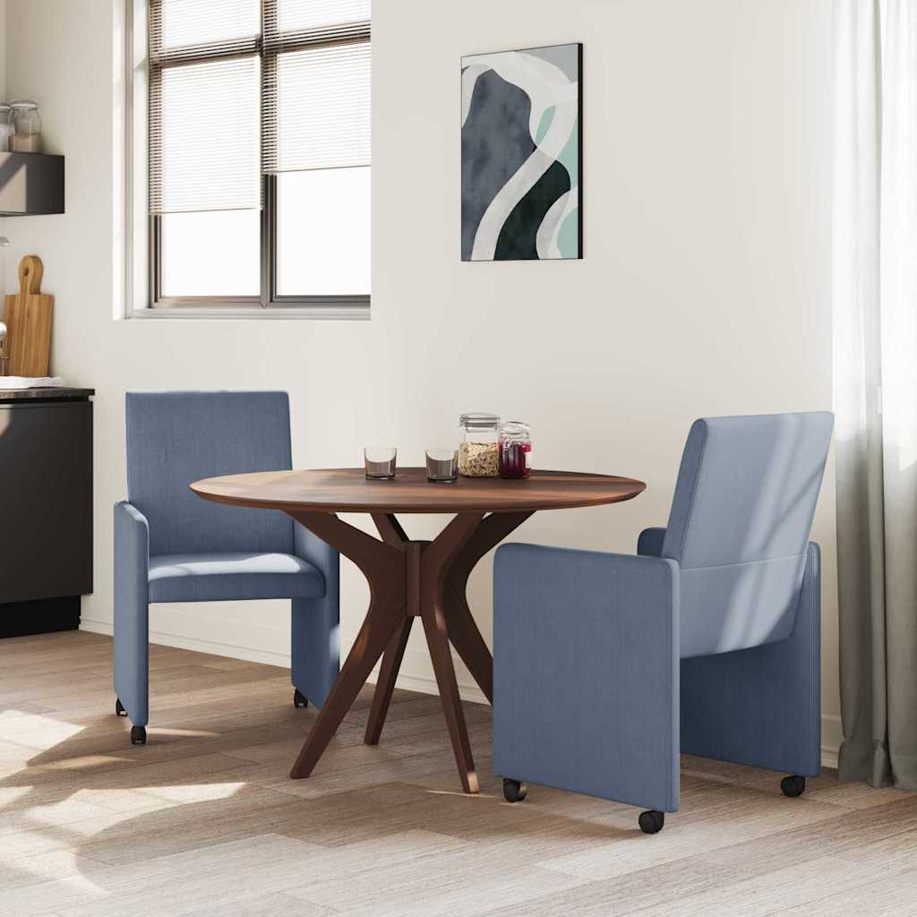 Esszimmerstühle mit Rollen 2 pcs Blau 57 x 66 x 94 cm Cordstoff