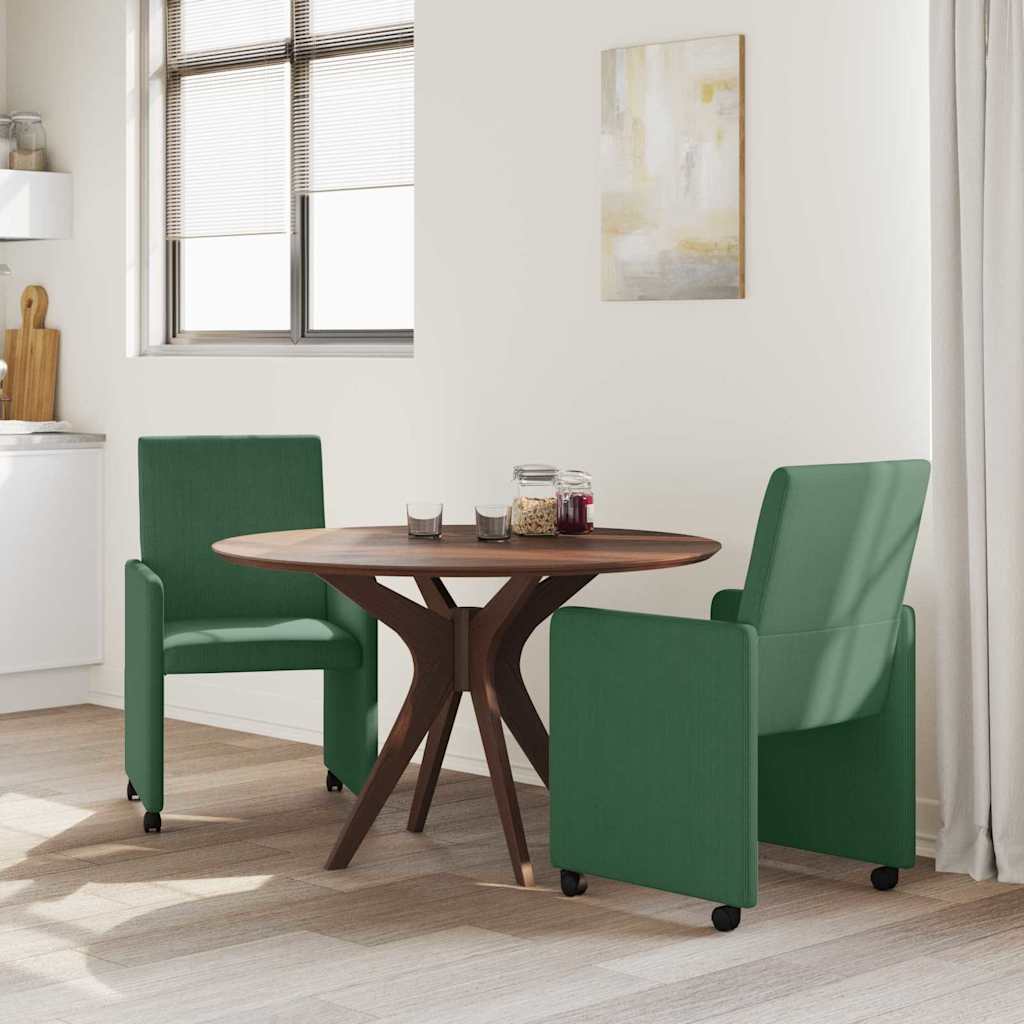 Esszimmerstühle mit Rollen 2 pcs Grau-Grün 57 x 66 x 94 cm