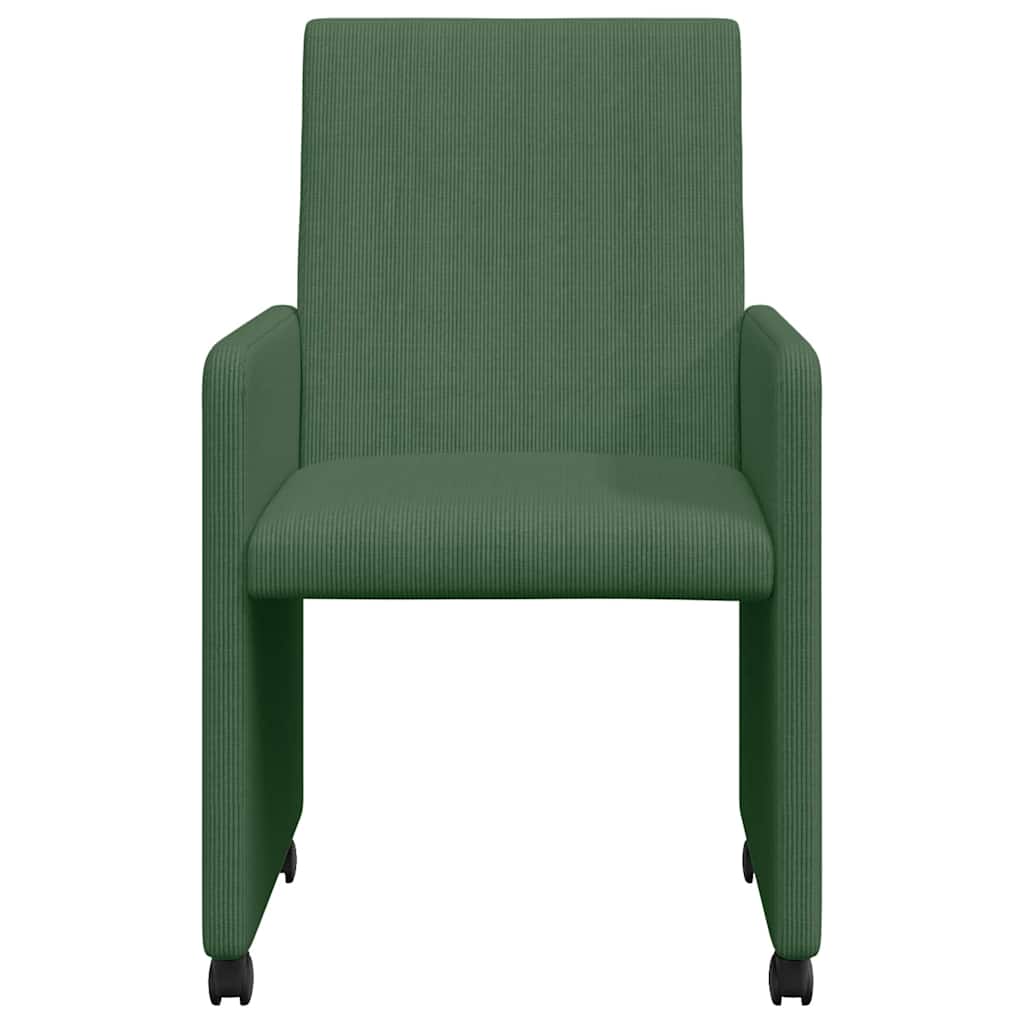 Esszimmerstühle mit Rollen 2 pcs Grau-Grün 57 x 66 x 94 cm