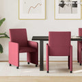 Esszimmerstühle mit Rollen 2 pcs Weinrot 57 x 66 x 94 cm Stoff
