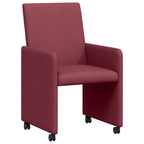 Esszimmerstühle mit Rollen 2 pcs Weinrot 57 x 66 x 94 cm Stoff