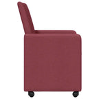 Esszimmerstühle mit Rollen 2 pcs Weinrot 57 x 66 x 94 cm Stoff