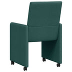 Esszimmerstühle mit Rollen 2 pcs Dunkelgrün 57 x 66 x 94 cm