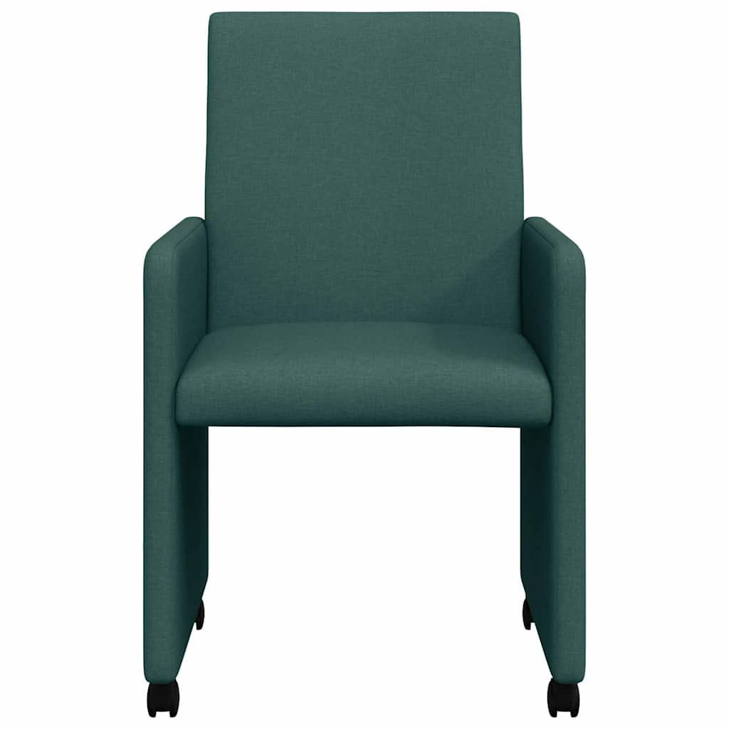 Esszimmerstühle mit Rollen 2 pcs Dunkelgrün 57 x 66 x 94 cm
