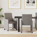 Esszimmerstühle mit Rollen 2 pcs Taupe 57 x 66 x 94 cm Stoff