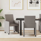 Esszimmerstühle mit Rollen 2 pcs Taupe 57 x 66 x 94 cm Stoff