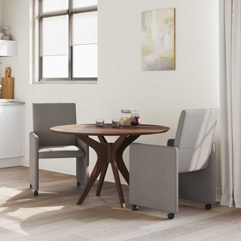 Esszimmerstühle mit Rollen 2 pcs Taupe 57 x 66 x 94 cm Stoff