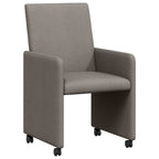 Esszimmerstühle mit Rollen 2 pcs Taupe 57 x 66 x 94 cm Stoff