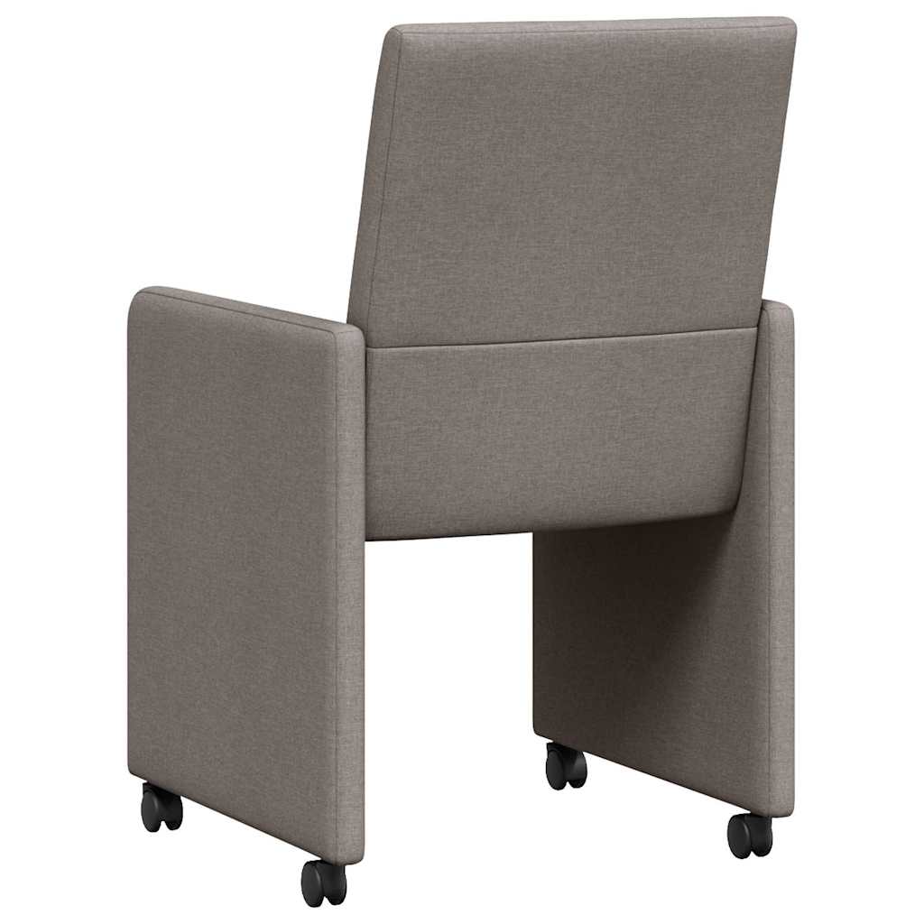 Esszimmerstühle mit Rollen 2 pcs Taupe 57 x 66 x 94 cm Stoff