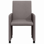 Esszimmerstühle mit Rollen 2 pcs Taupe 57 x 66 x 94 cm Stoff