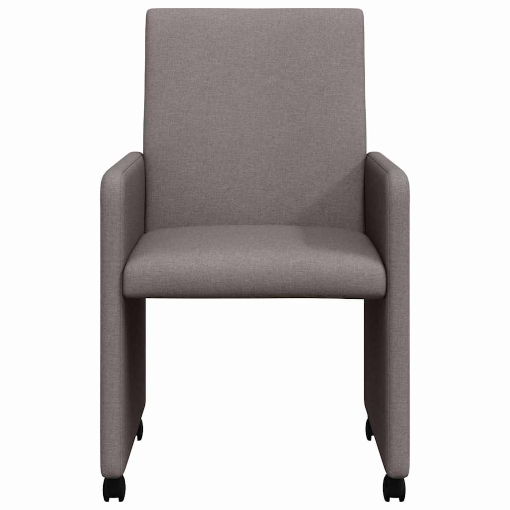 Esszimmerstühle mit Rollen 2 pcs Taupe 57 x 66 x 94 cm Stoff