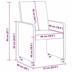 Esszimmerstühle mit Rollen 2 pcs Taupe 57 x 66 x 94 cm Stoff