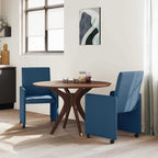 Esszimmerstühle mit Rollen 2 pcs Blau 57 x 66 x 94 cm Stoff