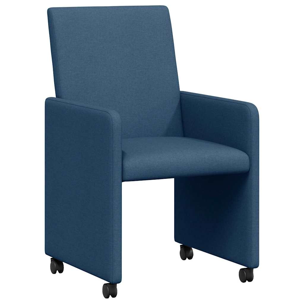 Esszimmerstühle mit Rollen 2 pcs Blau 57 x 66 x 94 cm Stoff