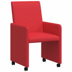 Esszimmerstühle mit Rollen 2 pcs Rot 57 x 66 x 94 cm Kunstleder